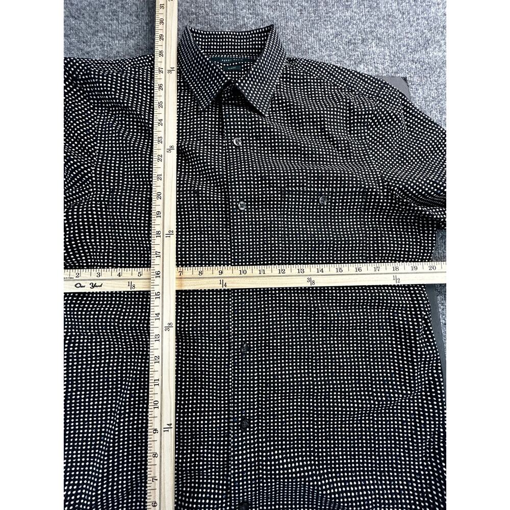Perry Ellis Slim Fit Men's Medium Black White Dot Button Shirt S - Picture 6 of 9
